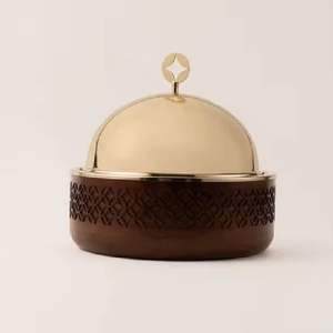 หม้อตุ๋นสแตนเลสและไม้หุ้มฉนวนอย่างดี พร้อมฝาโดม ตกแต่งสวยงาม ใช้เสิร์ฟอาหารร้อน - Product Image 5