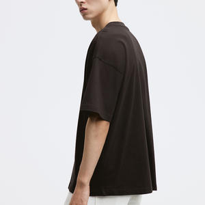 T-shirts pour hommes en coton lourd 300 GSM, manches courtes, coupe ample, t-shirt uni pour hommes, t-shirt personnalisé avec logo pour hommes - Product Image 3