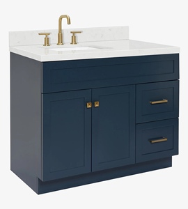 Meuble sous-vasque de salle de bain OEM Felix 42 pouces, avec vasque décalée à gauche, 4 options de finition, directement de l'usine au Vietnam - Product Image 2