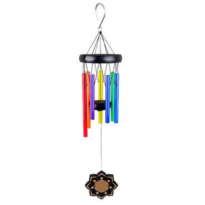 Campana de Viento Floral Colorida para Exteriores, Tono Profundo, Tubo Metálico Afinado, Decoración de Jardín, Zen, Sanación, Recuerdo, Adorno para Patio, Balcón, Regalo - Product Image 5