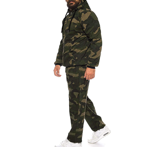 Ensemble survêtement homme molletonné épais personnalisé à prix réduit, sweat à capuche et pantalon oversize multicolores pour hommes en gros - Product Image 2