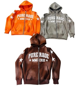 Sudaderas con capucha de invierno con bordado de peso pesado, ropa de calle personalizada, fabricante desgastado, Sudadera con capucha para hombre, nuevo estilo, jersey con cremallera, liso - Product Image 3