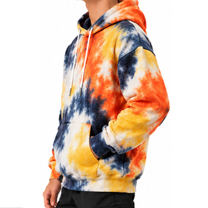 Sudadera con capucha tie-dye aleatoria para hombre, personalizada, 100% algodón, forro polar, estilo casual, ropa urbana, proveedor mayorista de prendas de vestir - Product Image 6