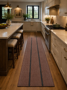 Tapis de couloir en laine et jute tissé à la main à rayures brunes, style rustique bohème, pour couloir, cuisine, sur mesure - Product Image 5