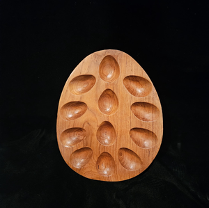 Multifunctional kitchen Wooden <b>Egg</b> Storage Plate With Handle & Handmade Finished with Amazing Price - Product Image 4