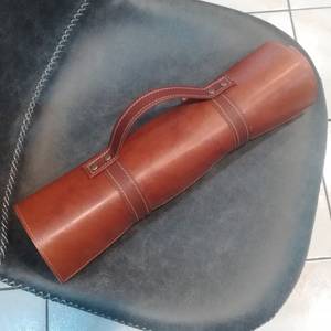 Sac à couteaux en cuir véritable pour chef professionnel avec option OEM, étui de transport portable et bandoulière LKR-0237 - Product Image 1
