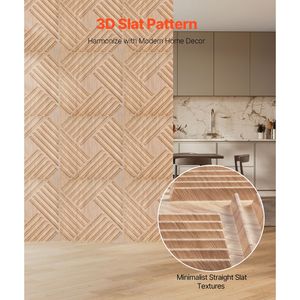 Set di 12 Pannelli 3D WPC 19.7x19.7, Piastrelle Moderne Minimaliste, Copertura 32 Piedi Quadrati, Pannelli Decorativi per Interni - Product Image 2