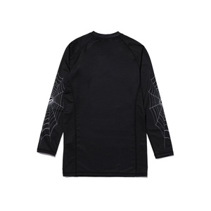 Lynx Mixed Martial Arts Long Sleeve Shirt And <b>Shorts</b> Set <b>Black</b> Spiderweb Print Moisture Wicking Athletic Wear For <b>Men</b> - Product Image 4