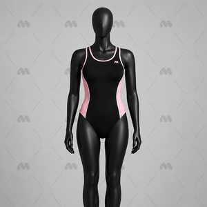 Maillot de bain une pièce pour femmes, colorblock, haute élasticité, dos nu, monokini, rembourrage amovible, pour la plage et la piscine - Product Image 3