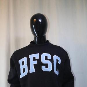 เสื้อสเวตเชิ้ตคอกลมสีดำ BFSC ทรงปกติสำหรับผู้ชาย ผ้าฝ้ายถัก 100% เสื้อพูลโอเวอร์ลำลองสำหรับฤดูใบไม้ร่วง พิมพ์ลายตัวอักษรด้านหลัง โลโก้ Clush sports - Product Image 2