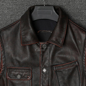 Chaleco de Cuero Ligero y Transpirable para Hombre, Prenda Casual, Chaleco de Cuero Masculino Más Vendido a un Precio Razonable - Product Image 5