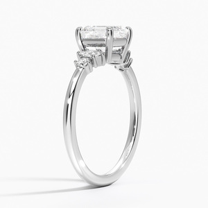 Anillo BOJ 0153 con Corte Asscher, Plata 925, Engaste de Puntas Tipo Espejo, Anillo Solitario con Diamante de 2ct, Color D, VVS1, Moissanita GRA, Precio Bajo en Oferta - Product Image 2
