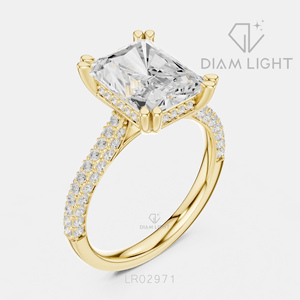 Anillo de Compromiso con Diamante Cultivado en Laboratorio, Corte Radiante, Certificado IGI, 4.70CT, Oro Blanco de 14KT, Color F+, Claridad VS+, Anillo de Promesa, Regalo para Mujer - Product Image 6