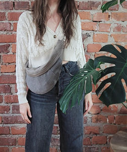 Sac bandoulière unisexe en cuir et toile, style rétro, pour poitrine, épaule, voyage, extérieur, mode, étanche, avec fermeture éclair, vente en gros LCSB-0023 - Product Image 4