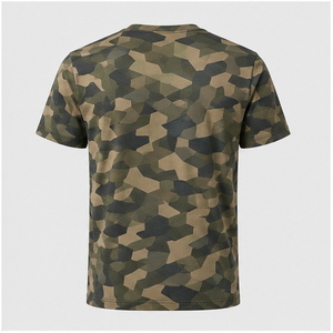 T-shirt à manches courtes pour homme en coton vert cèdre imprimé camouflage à motif brisé MTS-CAMO-0041 - Product Image 3
