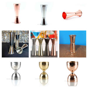 Nuevo diseño blanco grabado Metal Jigger 30-60ml cóctel medición esencial RFC Bar herramienta para el hogar restaurante y cóctel - Product Image 6