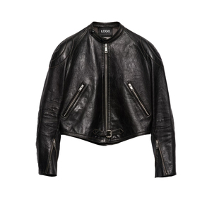 Vintage Women's Genuine Goatskin Leather <b>Biker</b> <b>Jacket</b> Luxury Designer Motorcycle <b>Jacket</b> OEM Custom private label Manufacturer - Product Image 6