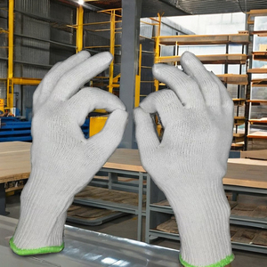 Gants de sécurité de travail blancs de haute qualité à usage général Flexible coton Polyester Durable toutes les tailles 12 paires poly-sac sans couture - Product Image 5