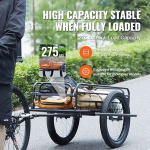 Chariot de vélo robuste, capacité de charge de 275 lb, remorque de transport pour vélo, fixation rapide, pliable universel pour un rangement compact - Product Image 5