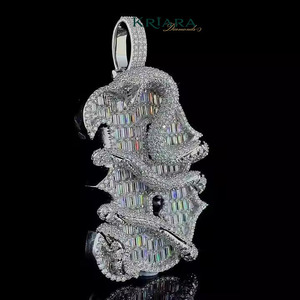 Colgantes de Lujo con Diamantes Cultivados en Laboratorio, Plata 925, Chapado en Oro de 18K, Estilo Hiphop, Joyería Unisex para Uso Diario - Product Image 2