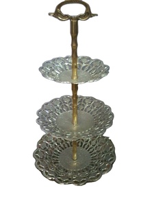 Top Vente Artisanat En Laiton Solide Peint À La Main Floral Gravure Conception Chocolat Présentoir ou Fruits Stand - Product Image 3