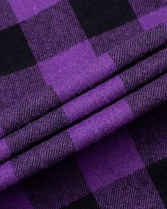 Nouvelle Arrivée Chemise en Flanelle Personnalisée Couleur Violette Motif à Carreaux Imprimé Boutons Double Poches Col Montant Respirante Écologique - Product Image 4