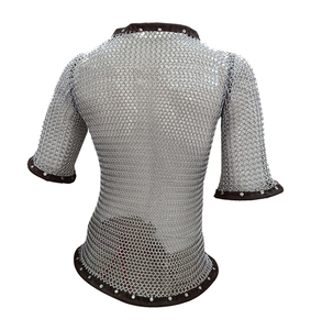 Da TRIM chainmail Áo Sơ Mi Thời Trung Cổ Nửa tay áo haubergeon Armour nhôm 10mm butted Nhẫn trang phục Phục Hưng công bằng - Product Image 2