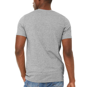 T-shirt pour homme, uni, noir et gris clair, grande taille, coton gris, coupe classique, manches courtes, respirant et à séchage rapide - Product Image 2