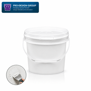 4L Plastic Container with Airtight Lid; Heavy Duty Pail for Wall Putty & Coating - Product Image 1
