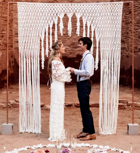 Cortina de Macramé Bohemia Hecha a Mano, de Algodón Ecológico, para Bodas, Ceremonias al Aire Libre, Eventos, Fiestas, Sesiones de Fotos y Hogar - Product Image 1