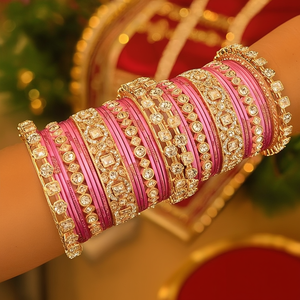 Sparkling Austrian Stone Fashion Jewelry <b>Set</b> for Wedding & Festive Wear 10575606PU_2.8 Fancy <b>Bangles</b> - Product Image 3