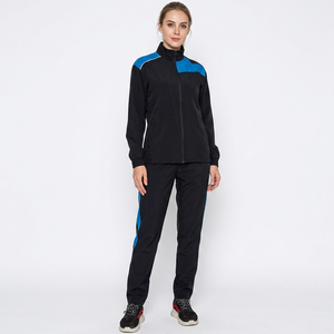 Ensemble de survêtement sportif pour homme, noir et bleu, avec fermeture éclair intégrale, respirant, en polyester, coupe classique, idéal pour l'automne - Product Image 6