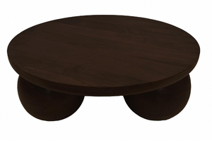 Solid Wood <b>Coffee</b> <b>Table</b> With <b>Walnut</b> Matte Finish Round Centre <b>Table</b> For Living Room Sofa Area Modern Home Furniture Decor - Product Image 2