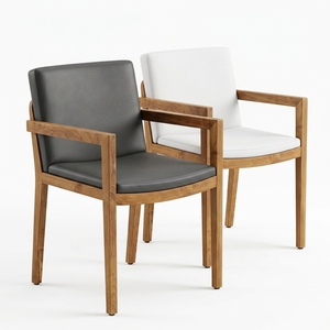 Chaise de salle à manger urbaine moderne avec structure en teck massif et assise rembourrée pour la maison et l'appartement, à utiliser dans la salle à manger - Product Image 3