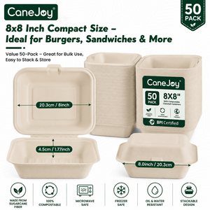 Biodegradable BPA Free Bagasse Clamshell Food Container with Lid 30 Oz Compostable Disposable Takeaway Salad <b>Lunch</b> <b>Box</b> - Product Image 1