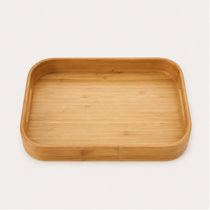 Premium Rectangular Bamboo Serving <b>Tray</b> With <b>Rounded</b> Corners Eco-Friendly Minimalist Wooden Food Platter For Breakfast <b>Table</b> - Product Image 3
