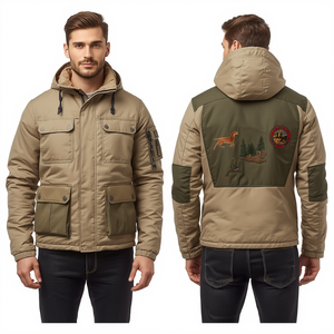 Premium <b>Men's</b> <b>Utility</b> Style Puffer <b>Jacket</b> Featuring Heavy Tube Quilting with Embroidered Outdoor Inspired Fashion Design - Product Image 2