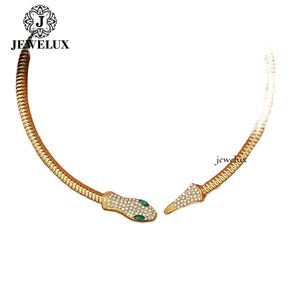 Collar de Serpiente Chapado en Oro de Lujo Premium con Moissanita y Engaste Pavé, Cadena de Lujo Unisex, Talla Personalizada Disponible - Product Image 4