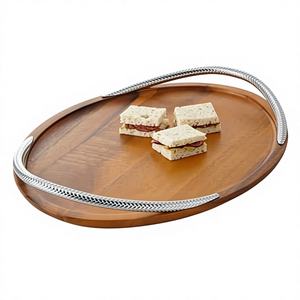ถาดเสิร์ฟอาหารเช้าอเนกประสงค์ ทำจากไม้ เป็นมิตรกับสิ่งแวดล้อม ล้างในเครื่องล้างจานได้ ลายดอกไม้ สำหรับร้านอาหาร ตกแต่งโต๊ะอาหาร - Product Image 4