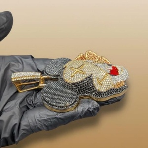 จี้การ์ตูนฮอร์รอร์โมอิสซาไนต์ VVS แบบกำหนดเอง เงินแท้ 925 ประดับเพชรแบบ Iced Out สไตล์ฮิปฮอป จี้การ์ตูนสั่งทำพิเศษ ผ่านการทดสอบเพชร - Product Image 4