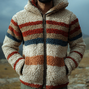 Outdoor Winter Sherpa Hood <b>Jacket</b> Men's Sherpa Fleece <b>Lined</b> <b>Jackets</b> Zip Up Fleece Sherpa <b>Jacket</b> Men - Product Image 6