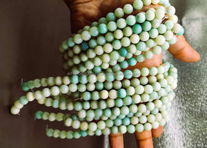 Magnifiques perles rondes en amazonite naturelle, pierres lisses, gemmes jaunes, tailles variées, haute qualité pour la fabrication de bijoux - Product Image 3