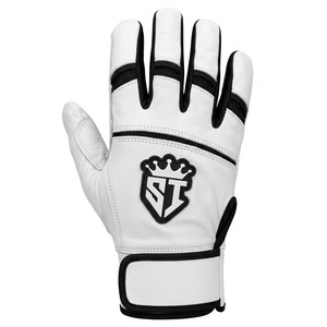 Hot Sale Leather Baseball Batting Gloves Full Finger Ambidextrous <b>Hook</b> & Loop Closure Excellent Grip Custom GLOVES - Product Image 5