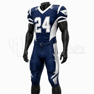 Conjunto de Uniforme de Fútbol Americano Personalizado, Camiseta y Pantalones Acolchados, Azul y Blanco, Ropa Deportiva de Alto Rendimiento - Product Image 3