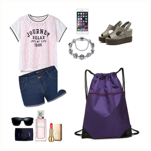 2026 New Fashion Cloth Drawstring Bag Casual Sport Bags Large Capacity Waterproof <b>Backpack</b> for Outdoor Solid Color - Product Image 3