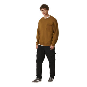 Sudadera de Forro Polar con Cuello Redondo para Hombre, con Logotipo Personalizado en la Parte Delantera, 100% Algodón, Impermeable, Ecológica, Forrada, de Color Sólido para Invierno - Product Image 1
