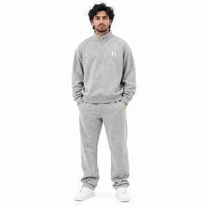 Sudadera con capucha personalizada para hombre, con cremallera de un cuarto, corte regular, de algodón French Terry, chándal de color liso, estilo minimalista, ropa urbana, OEM al por mayor - Product Image 1