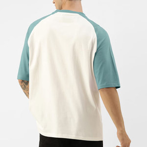 Men's Breathable <b>Raglan</b> <b>Sleeve</b> <b>T</b>-<b>Shirt</b> O-Neck Casual Oversized Fit Regular Length 100% Cotton Jersey Material - Product Image 3