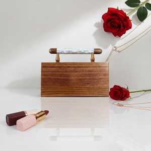 Sac à main de créateur NoblePearlwood, mosaïque de nacre faite à la main, exclusif, pour les mariages, les invités, les fêtes et les événements - Product Image 3