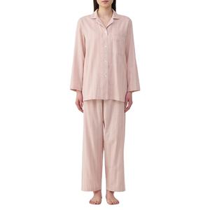 Ensemble de pyjama élégant pour femme, col en V, en satin rayé, imprimé numérique, respirant, manches longues, taille élastique, vêtements de nuit ODM - Product Image 1